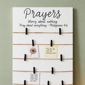 Prayer Board with Clips, Prayer Room Sign, Christian House Warming Gift, Wedding Gift for Couples, War Room