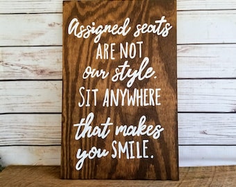 no seating plan sign etsy