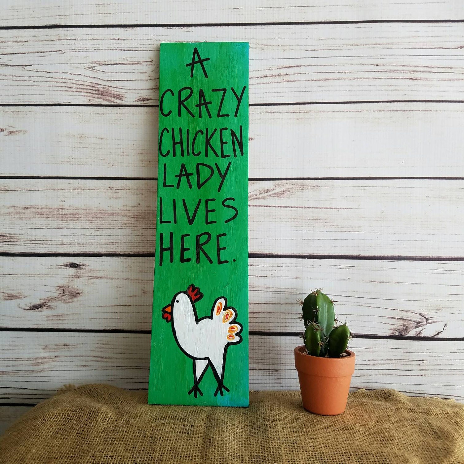 Signo de pollo dama de pollo loco signo de la casa de Etsy