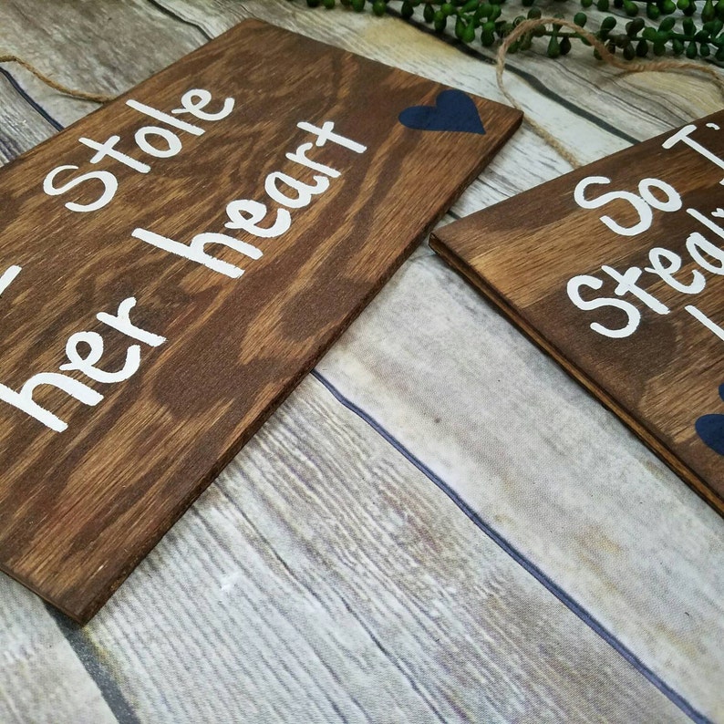 Wood Engagment Signs Couples Engagement Props Custom Engangement Signs Set of 2 Engagement Photo Props Save The Date Signs