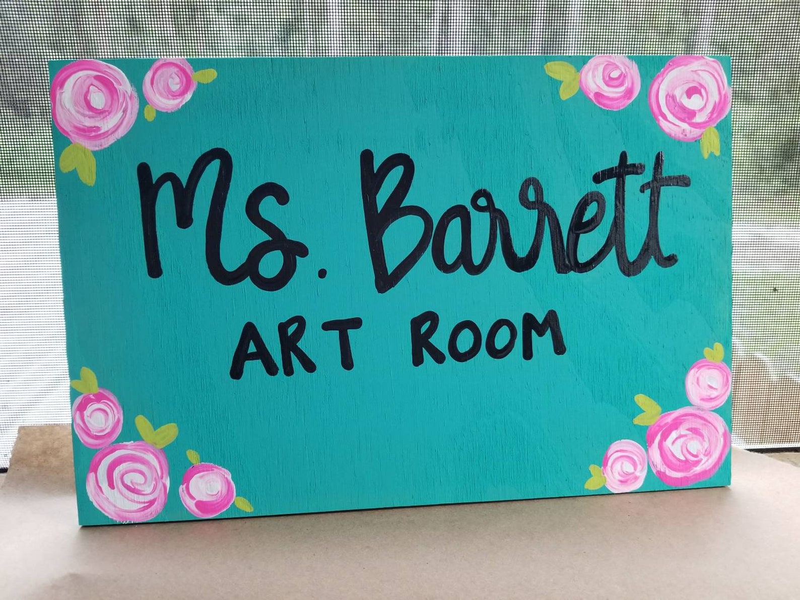 Art Teacher Wood Sign Art Teacher Gift Personalized Art Etsy