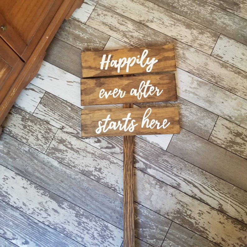 Custom outdoor wedding signs, wood Wedding signs on stakes, Wedding Directional Signs, outdoor wedding decor, wedding road signs image 3