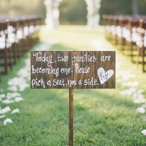 Rustic Wedding Seating Sign: Two Families Becoming One