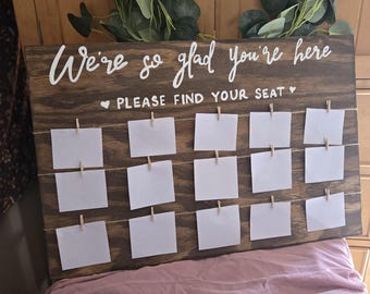 Custom Wedding Seating Chart Sign, Personalized Wooden Seating Display, Rustic Wedding Table Chart, Ceremony and Reception Decor
