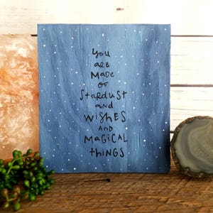 Hand Painted Galaxy Wood Sign: Stardust Nursery Decor