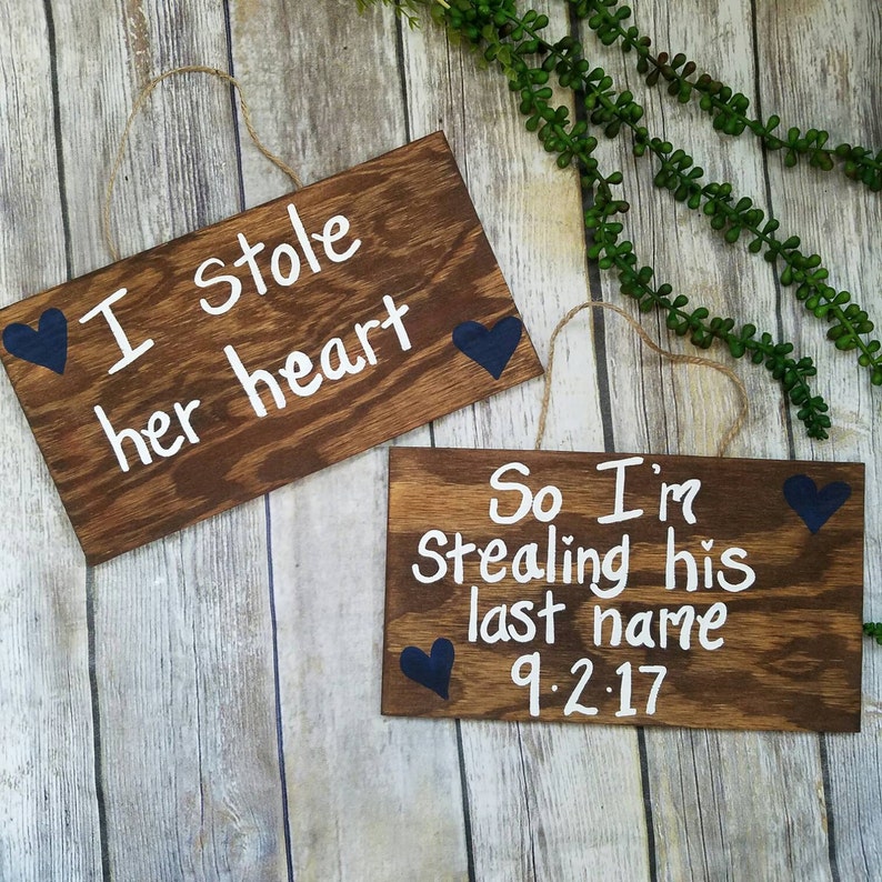 Wood Engagment Signs Couples Engagement Props Custom Engangement Signs Set of 2 Engagement Photo Props Save The Date Signs