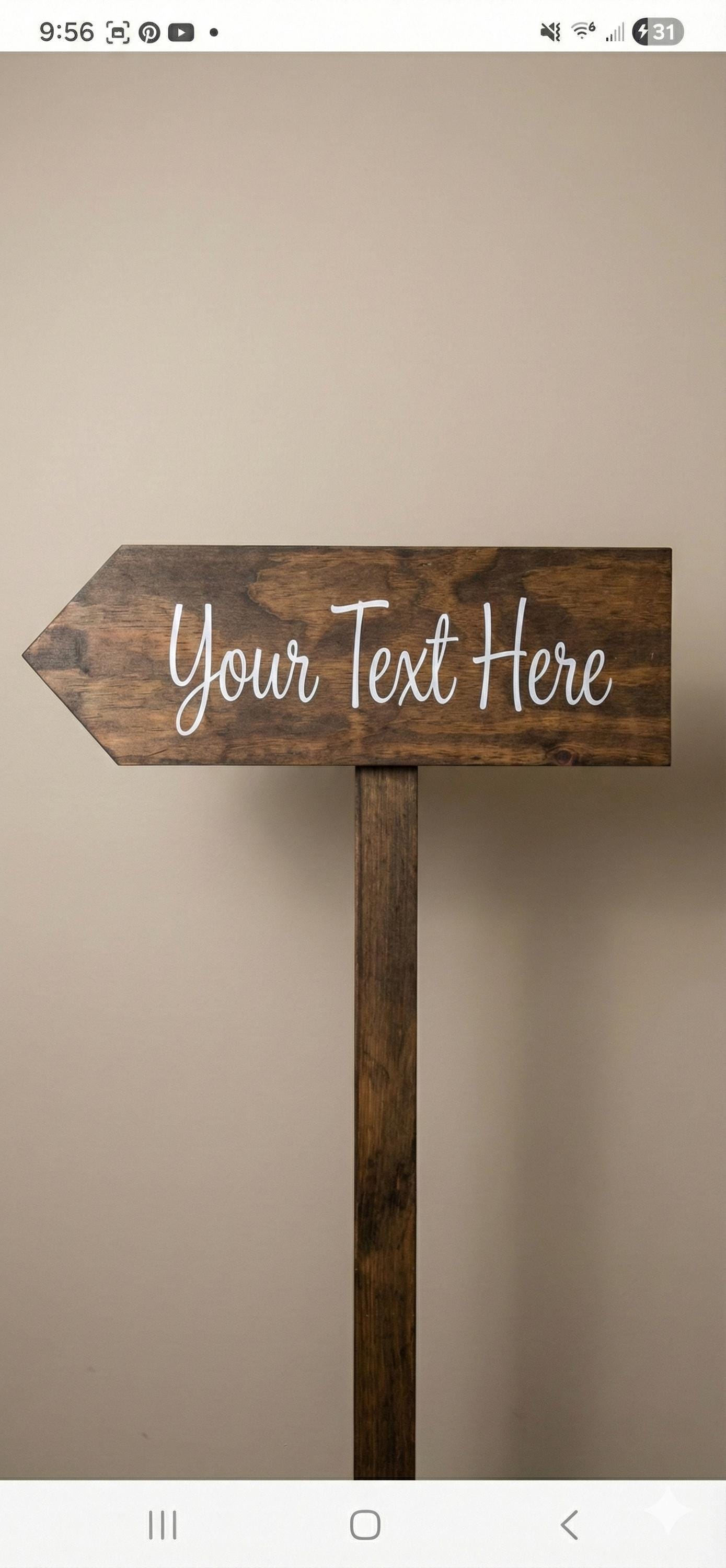 Wood Arrow Wedding Sign