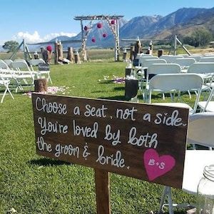 Choose a Seat Not a Side Decals, Rustic Wedding Sign, Ceremony Signs,  Wedding Signs, Seating Sign, Wedding Seating Sign, Choose a Seat