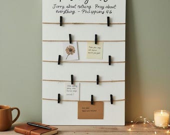 Prayer Board with Clips, Prayer Room Sign, Christian House Warming Gift, Wedding Gift for Couples, War Room