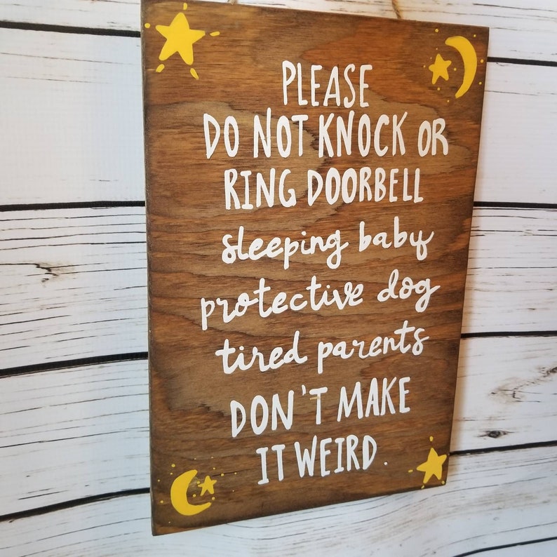 Do Not Knock Sign Sleeping Baby Sign New Mom Gift B