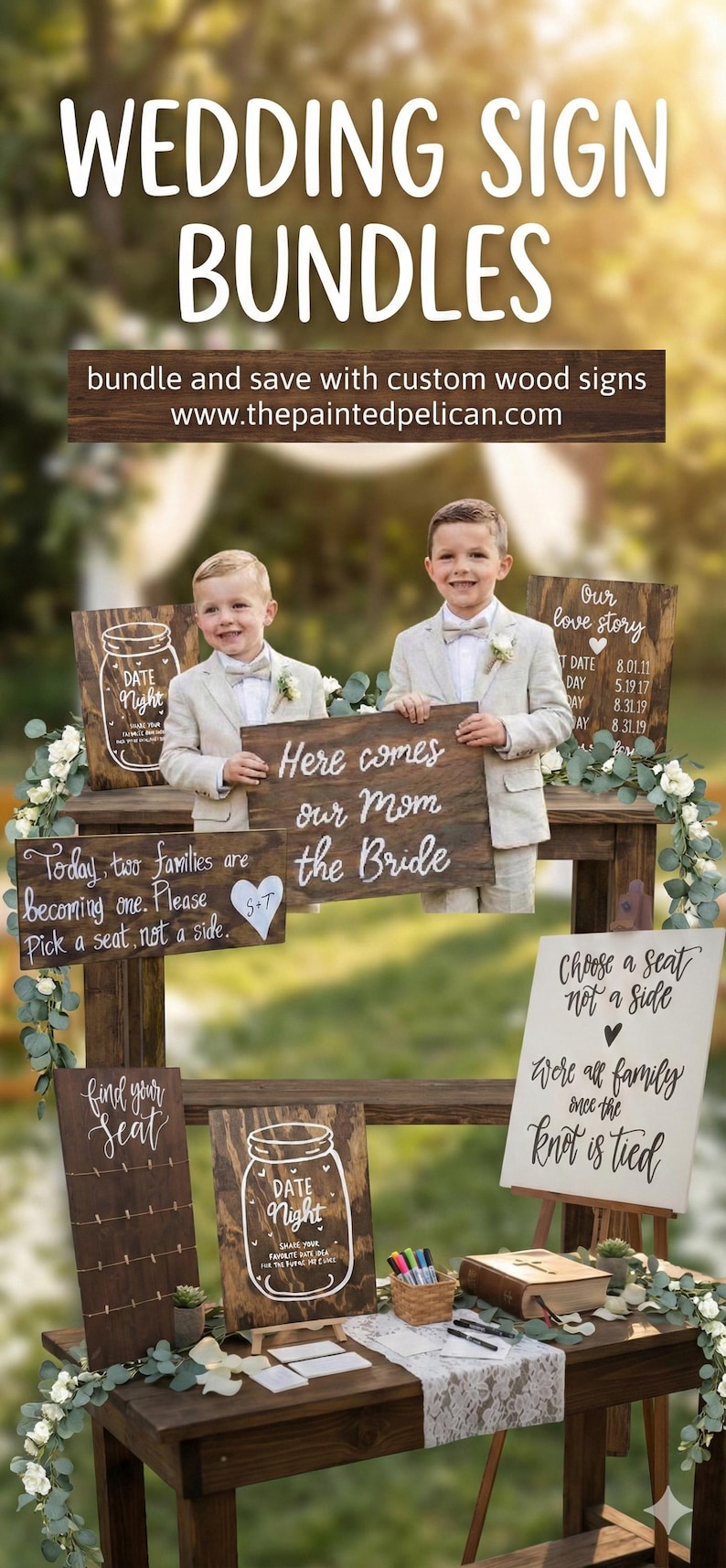 Outdoor Wedding Sign, Rustic Wedding Sign, Ceremony Signage, Choose a Seat Not a Side, Pick a Seat, Open Seating, Wedding Welcome image 3