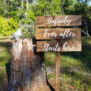 Custom outdoor wedding signs, wood Wedding signs on stakes, Wedding Directional Signs, outdoor wedding decor, wedding road signs image 1