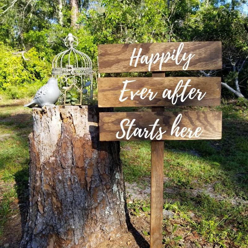 Rustic shabby vintage chic wedding HAPPILY EVER AFTER STARTS HERE sign plaques Rustic shabby vintage chic wedding HAPPILY EVER AFTER STARTS HERE sign plaques