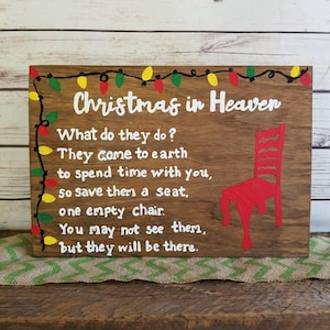 Christmas In Heaven, Christmas Sign, Christmas Poem, Bereavement Gift, Christmas Memorial, Grieving Gift, Christmas Without You