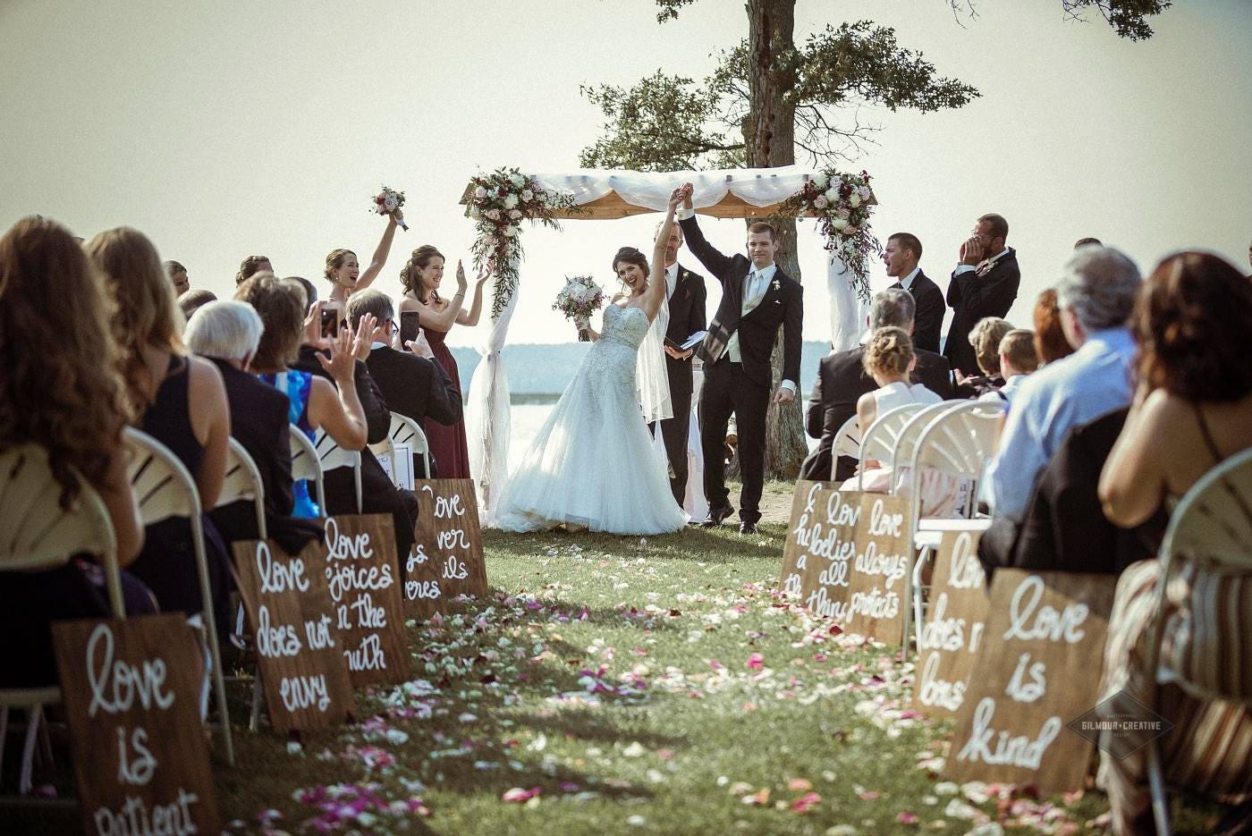 Wedding Aisle Signs Isle Signs Bible Verse Wood Signs Love Etsy