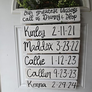 Grandchildren Sign, Custom Grandkids Personalized Sign  Grandparents, Custom Name Sign, Gift from Grandkids, Grandma gift, greatest blessing