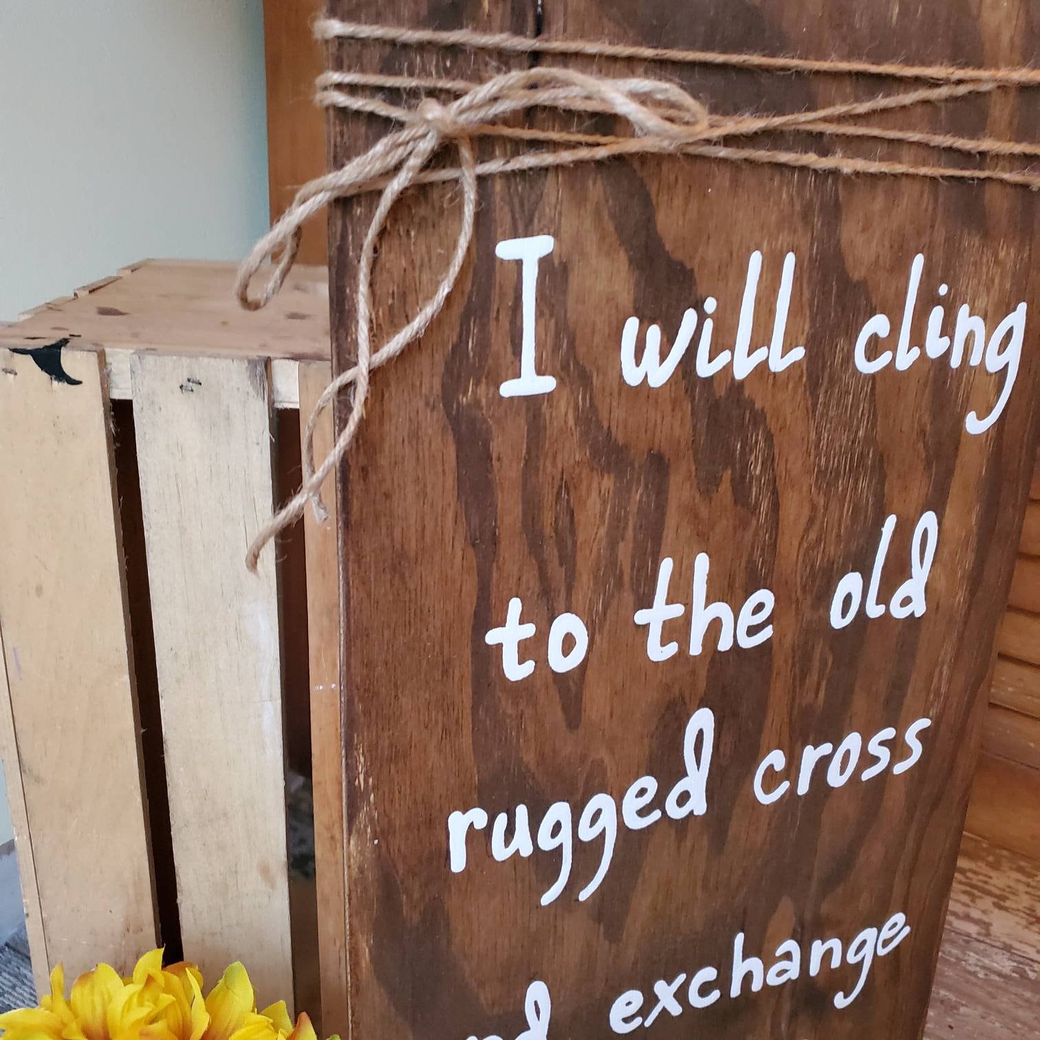 Hand Lettered Old Rugged Cross Sign: Rustic Hymn Wall Art - Etsy
