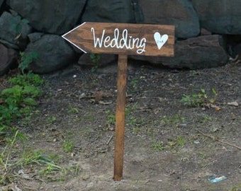 Wedding arrow sign, custom road sign, directional sign, custom wood wedding signs, wedding directions, address sign, this way sign