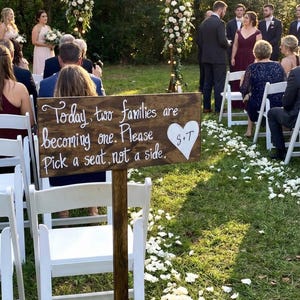Wedding Seating Sign, Pick a Seat Not a Side, Custom Wood Wedding Sign, Open Seating, Farmhouse Wedding, Rustic Wedding Signs