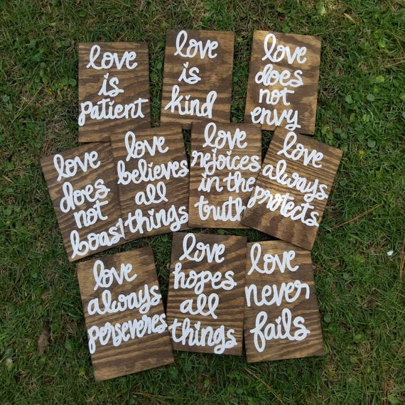 Wedding Aisle Signs Set Of 10 Corinthians 13 Signs Love Is Etsy