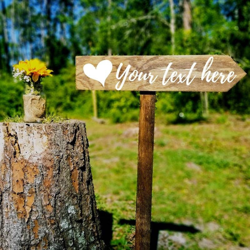 Personalized Wooden Arrow Sign – Custom Routed Cedar – Wedding Garden Decor By Maidenwood Signs