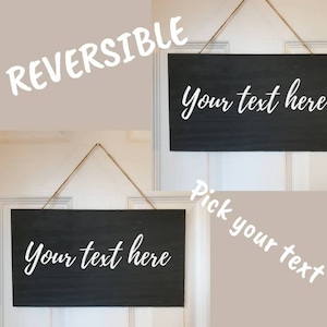 REVERSIBLE Custom door sign, do not disturb sign, In session, Office Sign, Therapist Sign, CUSTOM TEXT wood sign