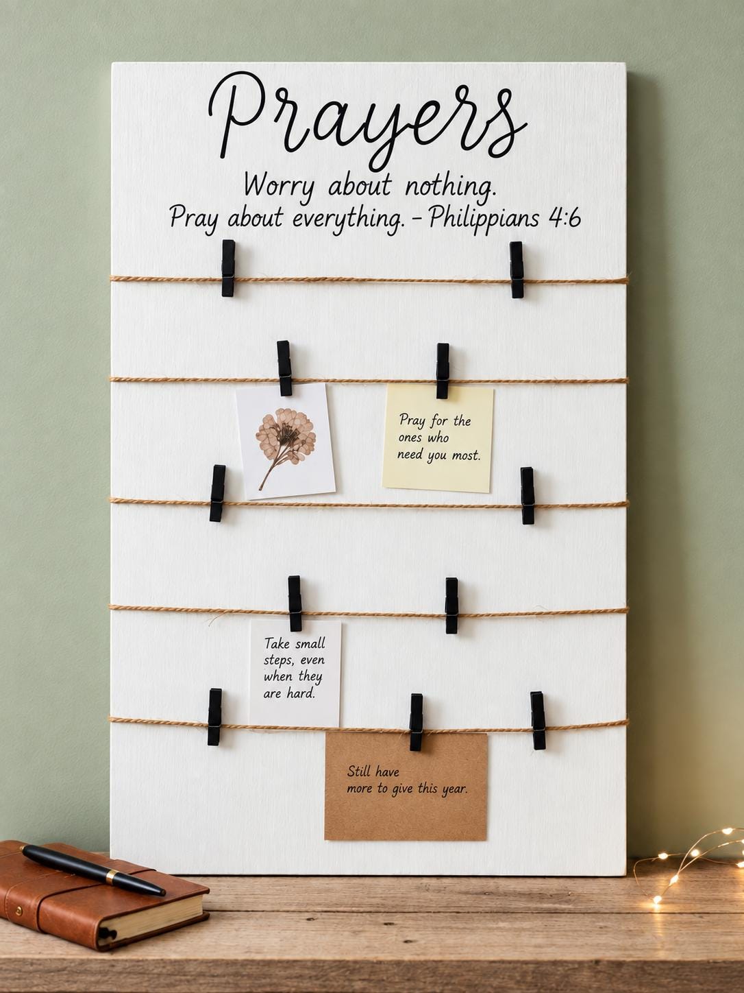 Prayer Board With Clips, Prayer Room Sign, Christian House Warming