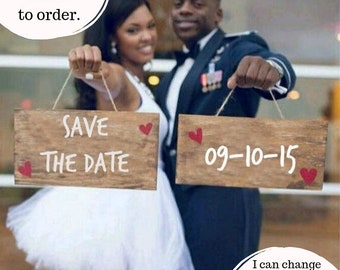 Save The Date Sign - ENGAGEMENT SIGNS, Engagement Photo Prop, Wooden Engagement Sign, Engagement Sign, Save The Date Prop
