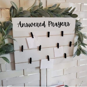 Prayer Board, Answered Prayers sign, War Room, Christian Sign, Bible Verse Sign, Christian Gift, Christian Art, Praise Board, Gratitude Art