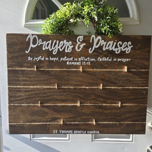 Prayer Board, War Room, Prayer and Praises Sign, Christian Sign, Bible Verse Sign, Christian Gift, Pastor gift, Custom Church Sign