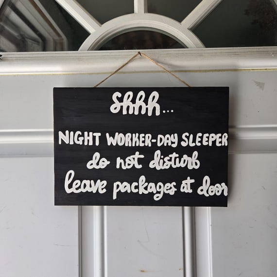 Night Shift Worker Sleeping Sign: Custom Do Not Disturb Door Hanger