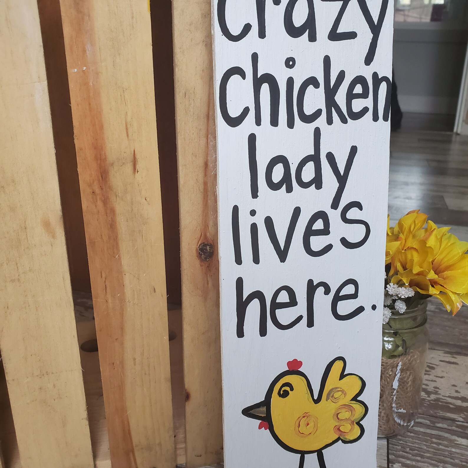 Chicken Sign Crazy Chicken Lady Coop Sign Farm Sign Custom Etsy