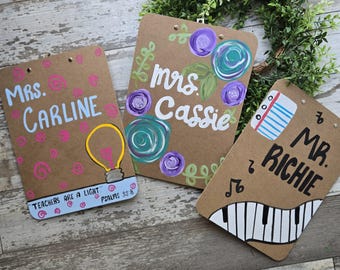 Personalized Handpainted Teacher Clipboard, Personalized Teacher Gift, Teacher Appreciation Gift, First Day of School Gift for Teacher