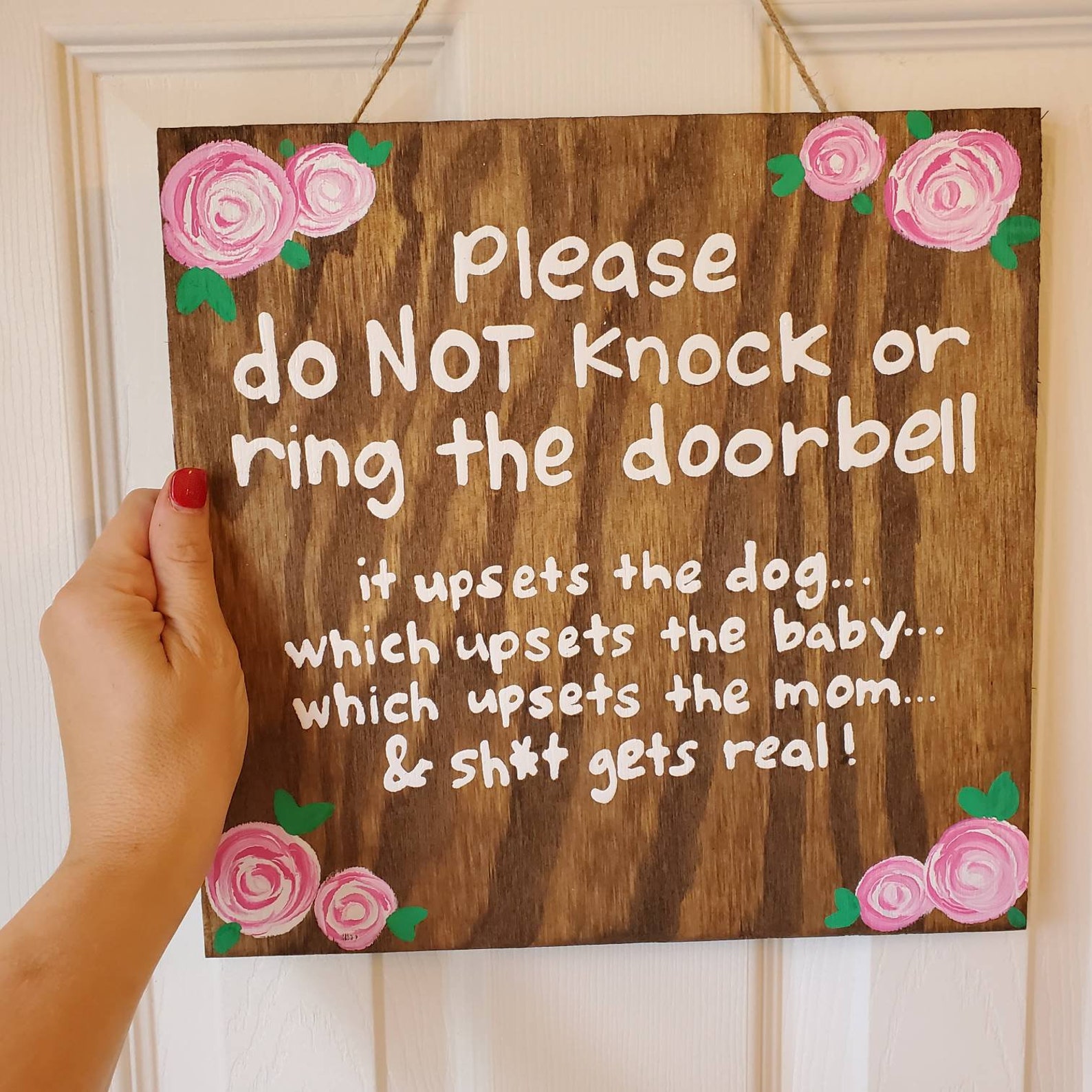 Do not knock sign Sleeping baby sign new mom gift baby | Etsy