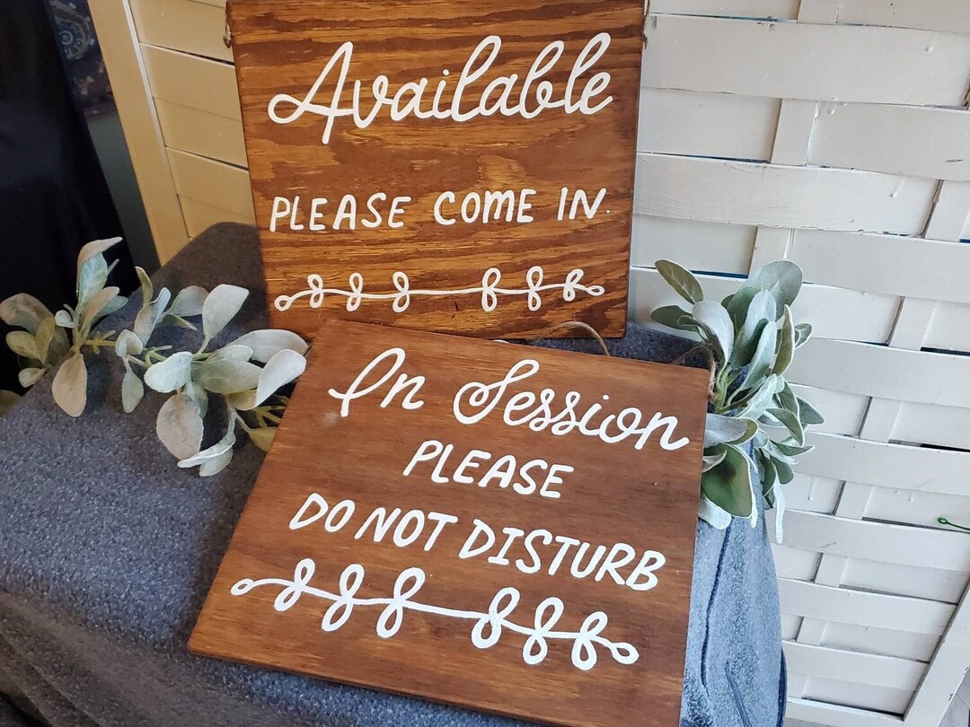 Reversible Custom Wood Door Sign: in Session / Do Not Disturb - Etsy