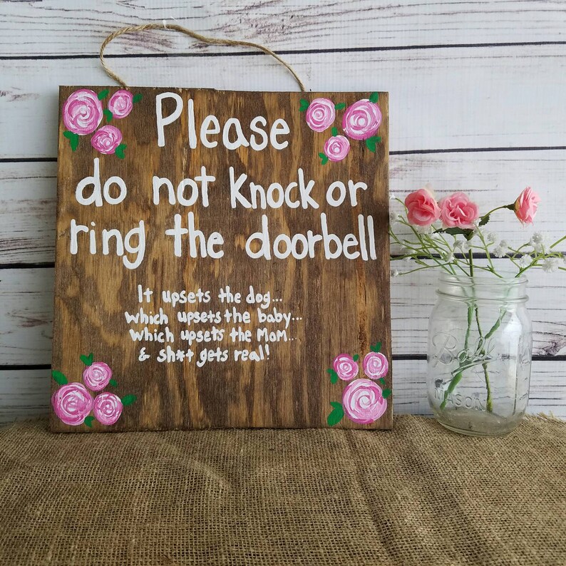 Do not knock sign Sleeping baby sign new mom gift baby | Etsy