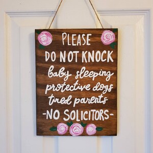 Do not knock sign, Sleeping baby sign, new mom gift, baby shower gift, baby napping, Do not disturb, Door Sign, No Soliciting Sign