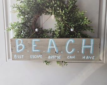 BEACH SIGN, beach decor, beach House Sign, Wooden Sign, Beach Quote, Coastal decor, beach gift, porch sign