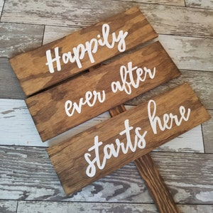 Custom outdoor wedding signs, wood Wedding signs on stakes, Wedding Directional Signs, outdoor wedding decor, wedding road signs image 2