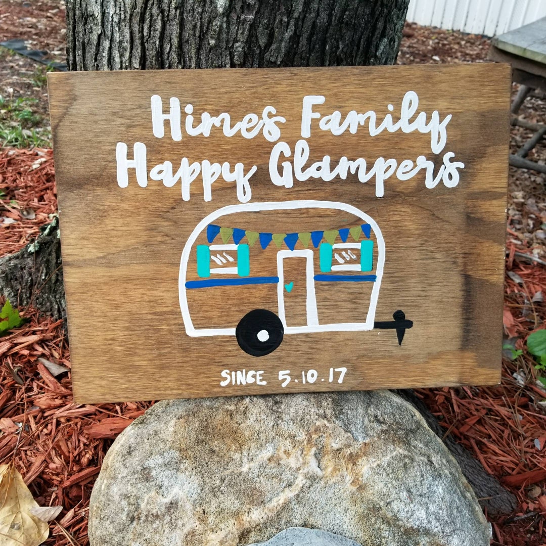 Glamper RV Camper Sign Happy Campers Wedding Present Etsy
