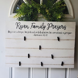 Family Prayer Board, Family gift, Prayer Sign, Christian Sign, Bible Verse Sign, Wedding gift, last name sign, family christmas gift