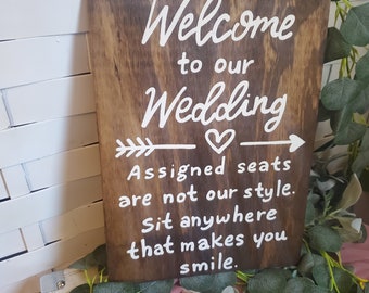 Wedding welcome sign, wedding seating sign, open seating wedding, wedding reception sign, wedding sign bundle