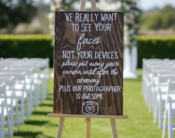 Unplugged Ceremony Sign, Custom Wood Wedding Sign for Unplugged Ceremony Rustic Wedding Sign Phone-Free Wedding Decor Unplugged Wedding Sign