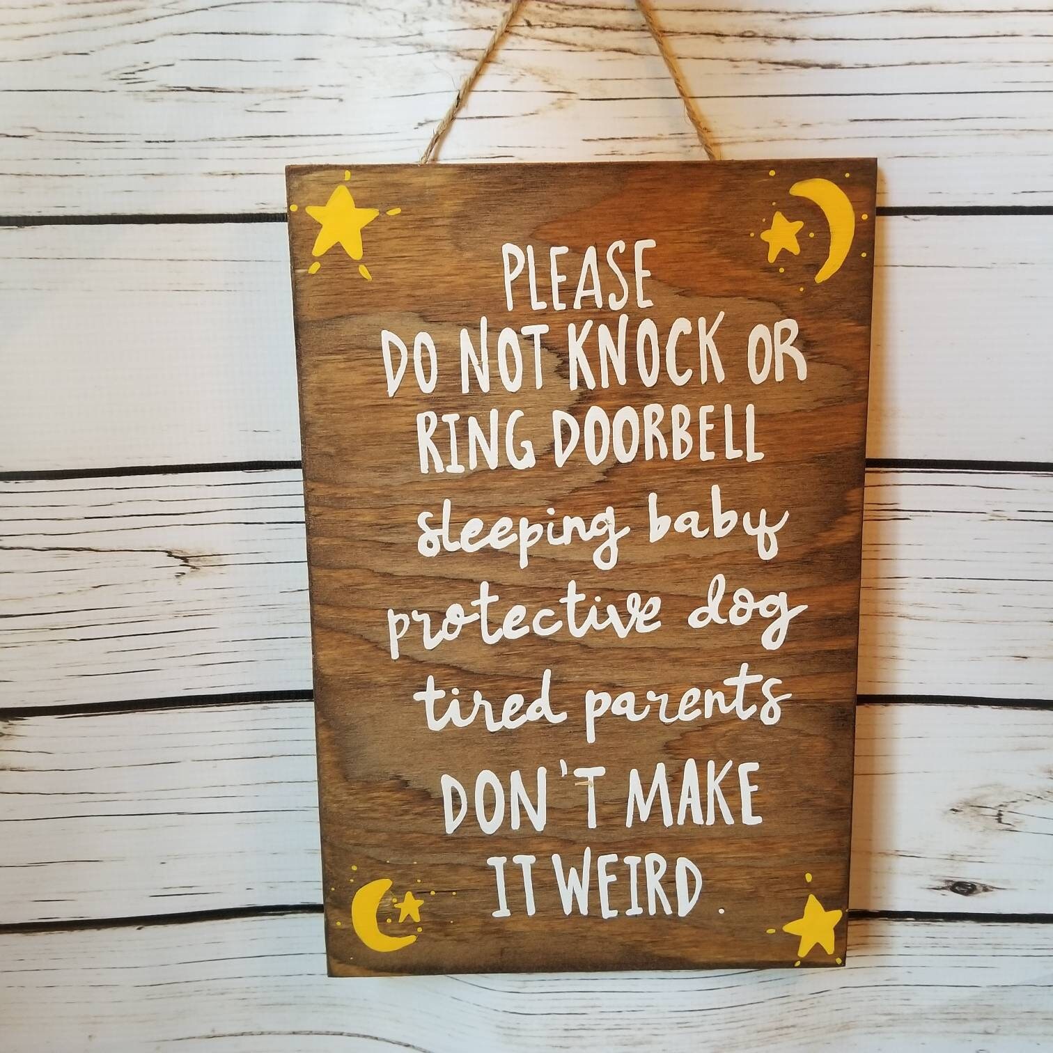 Do not knock sign Sleeping baby sign new mom gift baby | Etsy