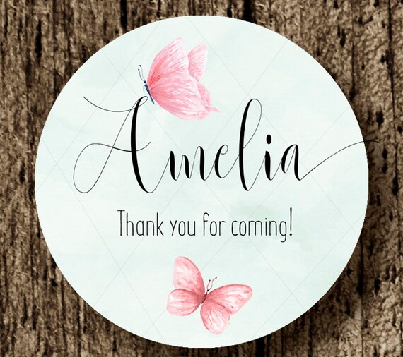 Butterfly label - watercolor butterfly sticker - butterfly favor tag - wedding - butterfly printable - spanish - CHOOSE COLOR BACKGROUND Il_570xn
