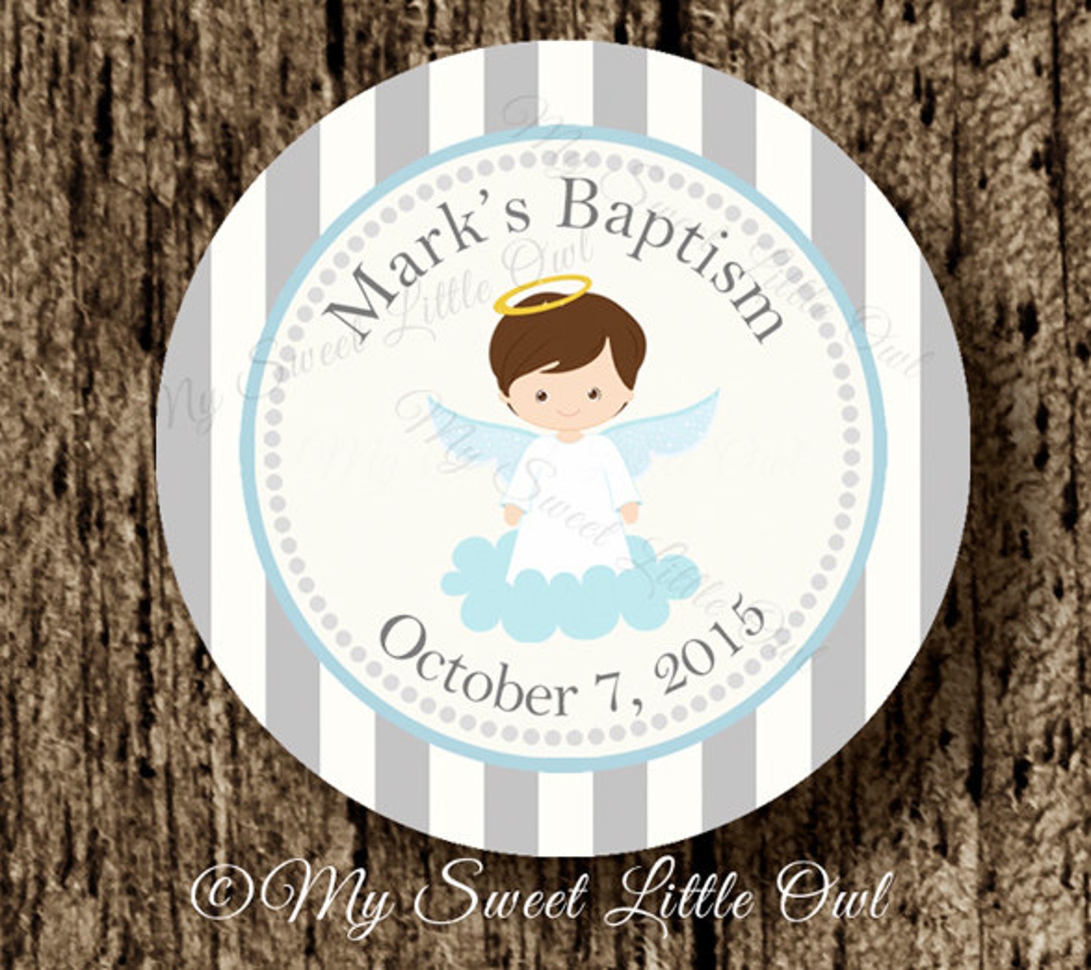 Baptism label christening party favor tag angel baptism Etsy