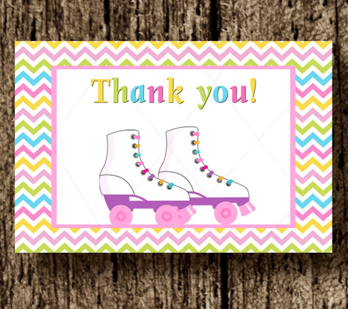 Roller Skate Sticker Skating Thank You Label Roller - Etsy
