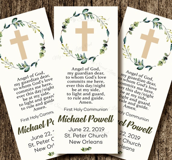 First Communion Favor Card Greenery Holy Communion Etsy First Communion Favor Card Greenery Holy Communion Etsy