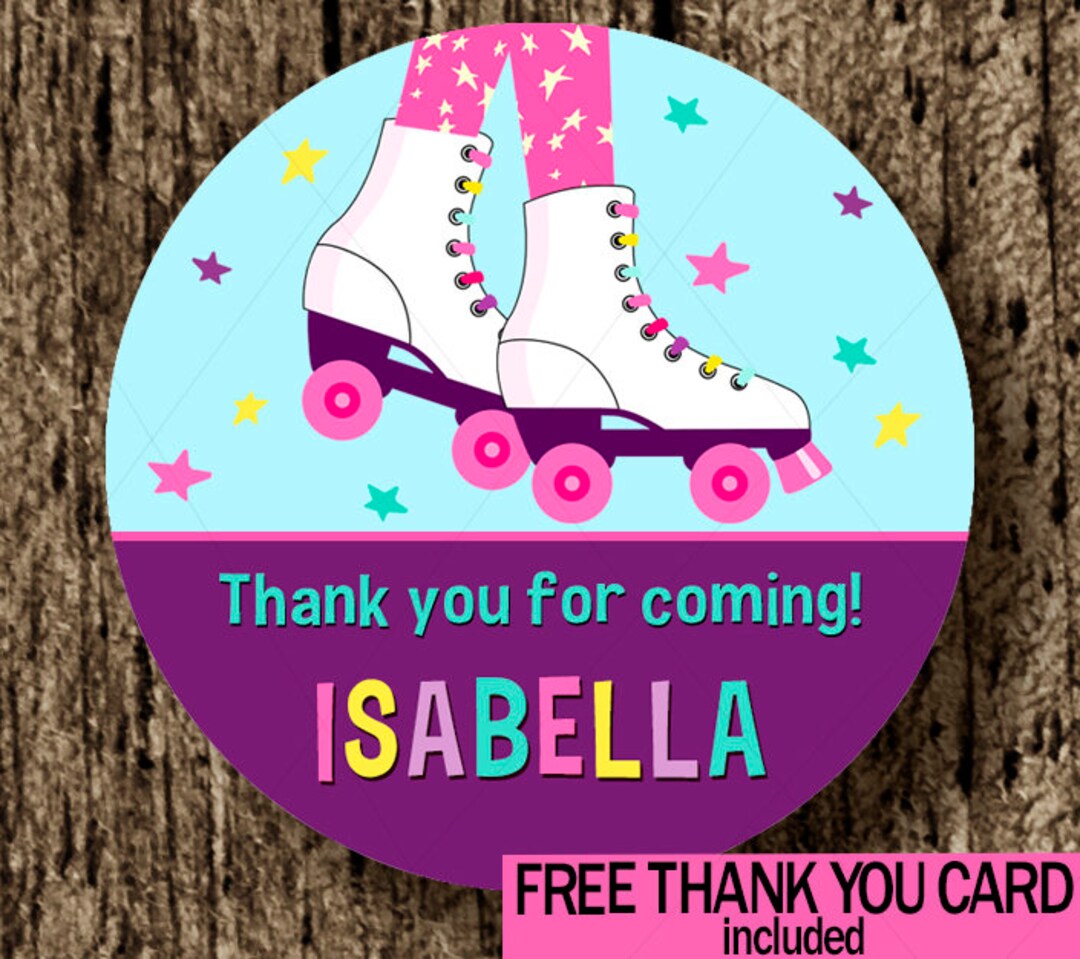 Roller Skating Favor Sticker Skate Printable Rollerblade - Etsy