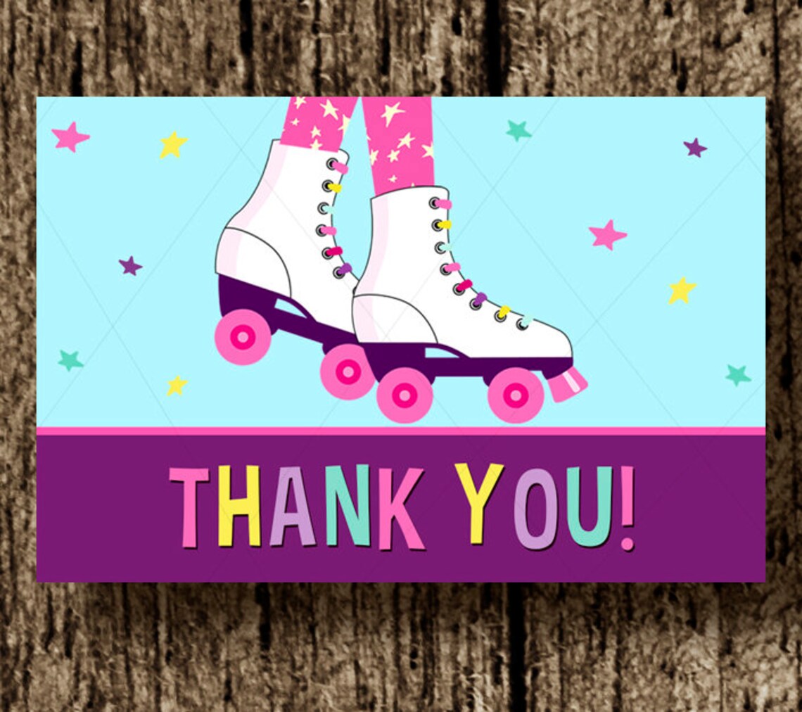 Roller Skating Favor Sticker Skate Printable Rollerblade | Etsy
